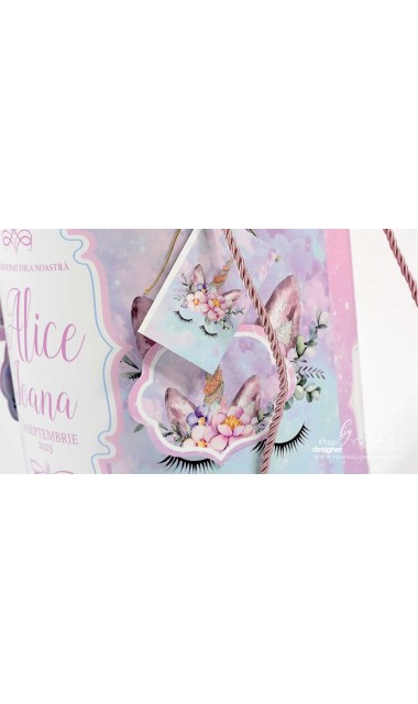 Trusou pentru fetite cu unicorn roz si turcoaz Unicorn roz bleu 21